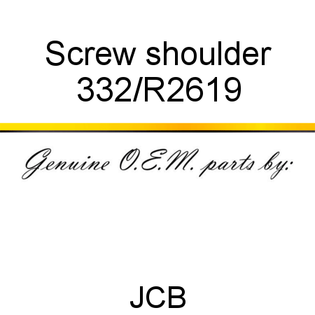 Screw, shoulder 332/R2619