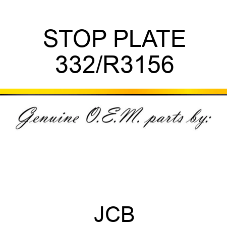 STOP PLATE 332/R3156