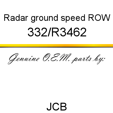 Radar, ground speed, ROW 332/R3462