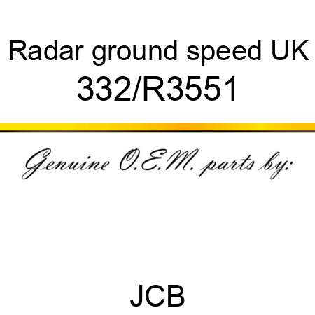 Radar, ground speed, UK 332/R3551