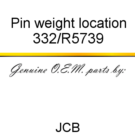 Pin, weight location 332/R5739