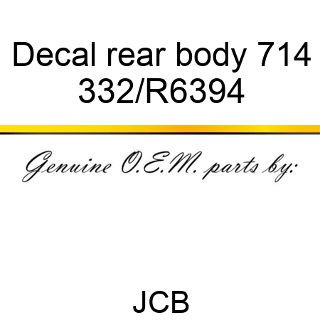 Decal, rear body, 714 332/R6394