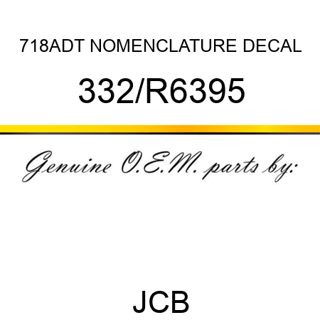 718ADT NOMENCLATURE DECAL 332/R6395