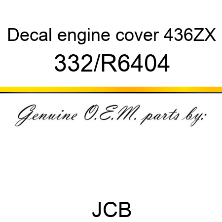 Decal, engine cover, 436ZX 332/R6404