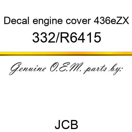Decal, engine cover, 436eZX 332/R6415