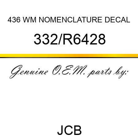 436 WM NOMENCLATURE DECAL 332/R6428