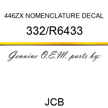 446ZX NOMENCLATURE DECAL 332/R6433