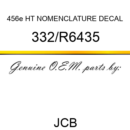 456e HT NOMENCLATURE DECAL 332/R6435