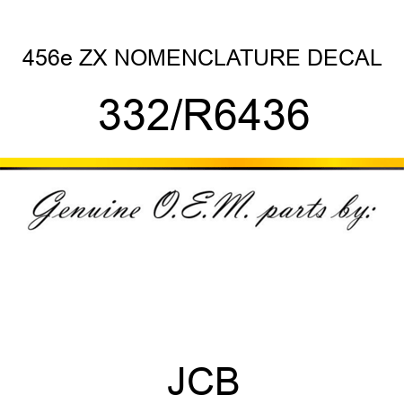 456e ZX NOMENCLATURE DECAL 332/R6436