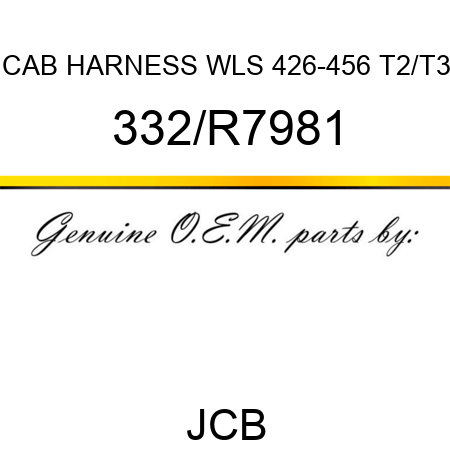 CAB HARNESS WLS 426-456 T2/T3 332/R7981