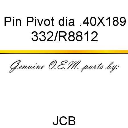 Pin, Pivot, dia .40X189 332/R8812