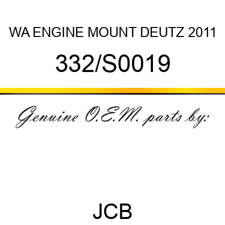 WA ENGINE MOUNT DEUTZ 2011 332/S0019