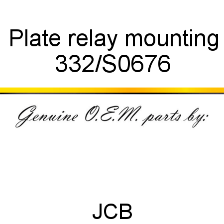 Plate, relay mounting 332/S0676