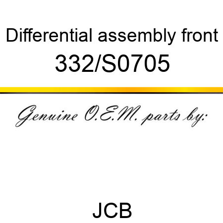 Differential, assembly, front 332/S0705