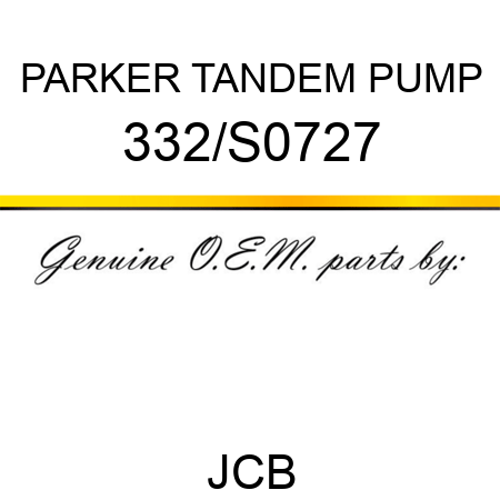 PARKER TANDEM PUMP 332/S0727
