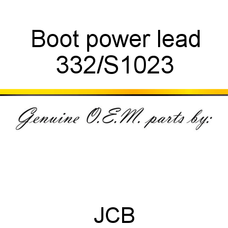 Boot, power lead 332/S1023