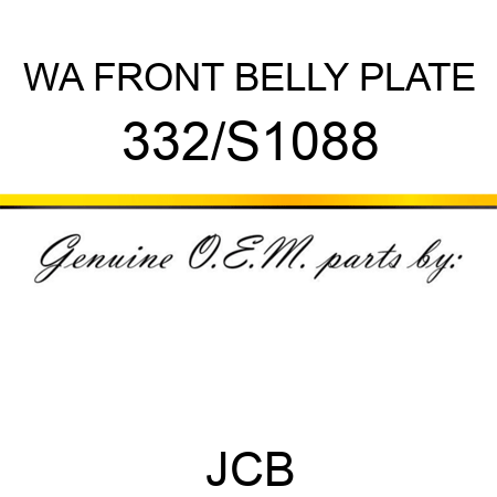 WA FRONT BELLY PLATE 332/S1088