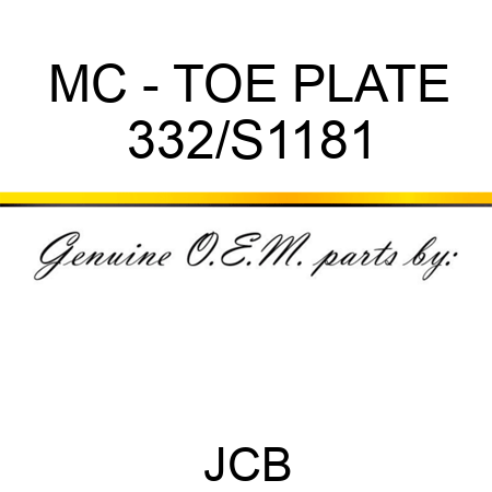 MC - TOE PLATE 332/S1181