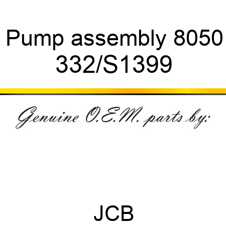 Pump, assembly, 8050 332/S1399