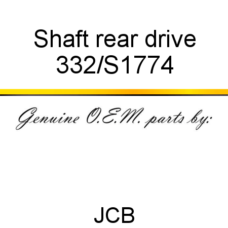 Shaft, rear drive 332/S1774