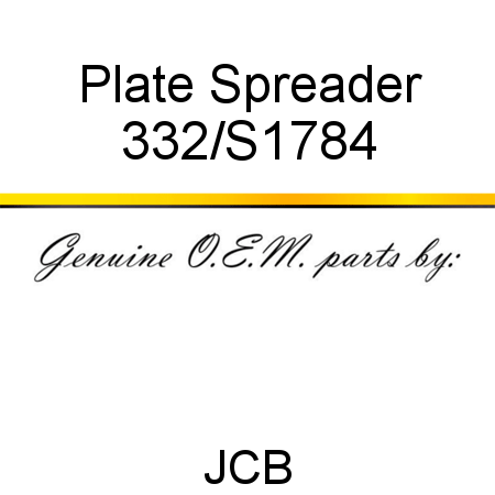 Plate, Spreader 332/S1784