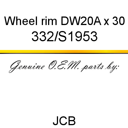 Wheel, rim DW20A x 30 332/S1953