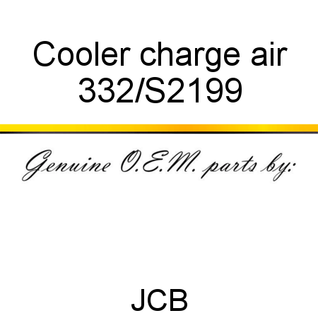 Cooler, charge air 332/S2199
