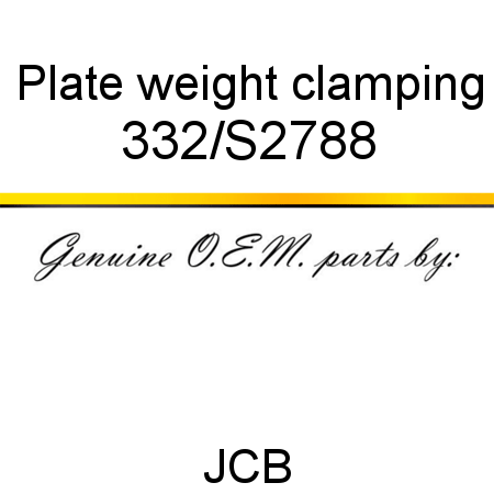 Plate, weight clamping 332/S2788