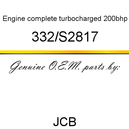 Engine, complete, turbocharged, 200bhp 332/S2817