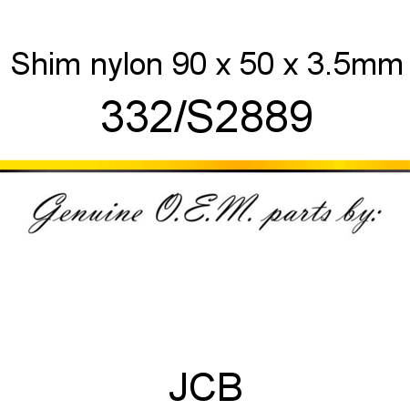 Shim, nylon, 90 x 50 x 3.5mm 332/S2889