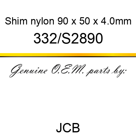 Shim, nylon, 90 x 50 x 4.0mm 332/S2890