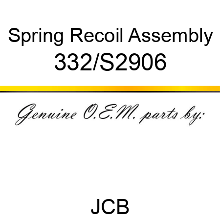 Spring, Recoil Assembly 332/S2906