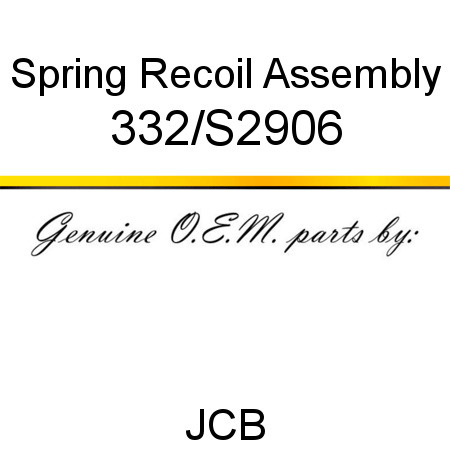 Spring, Recoil Assembly 332/S2906