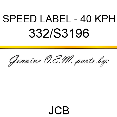 SPEED LABEL - 40 KPH 332/S3196