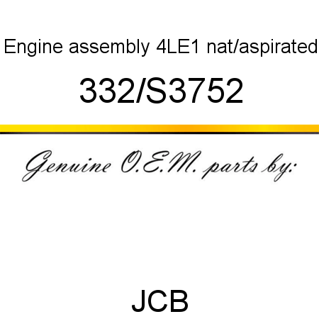 Engine, assembly, 4LE1 nat/aspirated 332/S3752