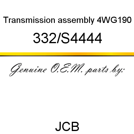 Transmission, assembly, 4WG190 332/S4444