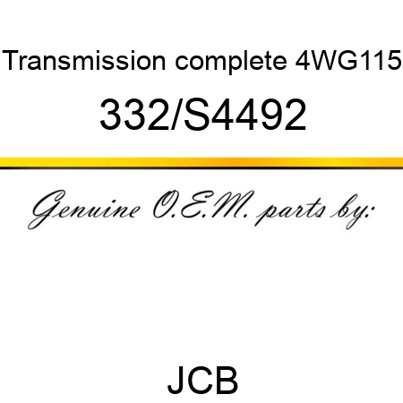 Transmission, complete, 4WG115 332/S4492
