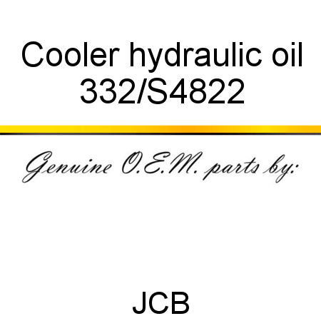Cooler, hydraulic oil 332/S4822