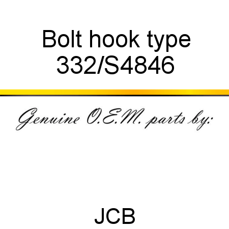 Bolt, hook type 332/S4846