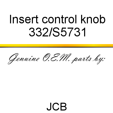 Insert, control knob 332/S5731