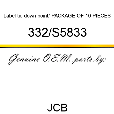 Label, tie down point/ PACKAGE OF 10 PIECES 332/S5833