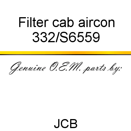 Filter, cab aircon 332/S6559