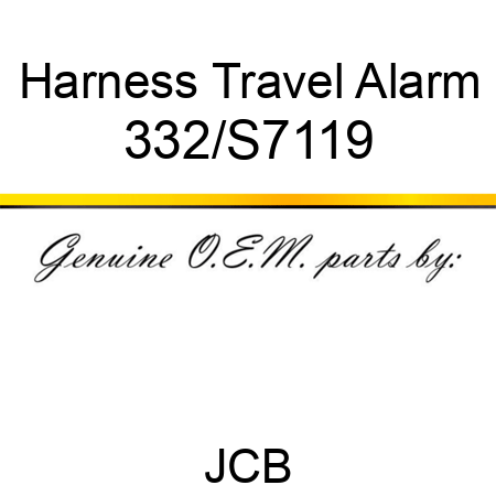 Harness, Travel Alarm 332/S7119