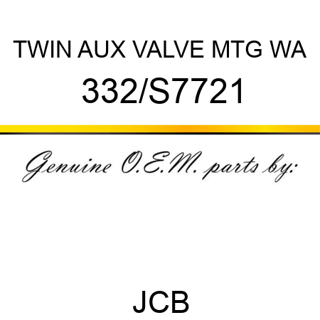 TWIN AUX VALVE MTG WA 332/S7721