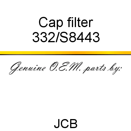 Cap, filter 332/S8443