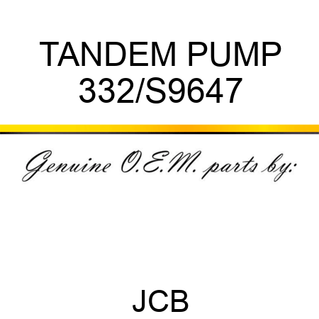 TANDEM PUMP 332/S9647