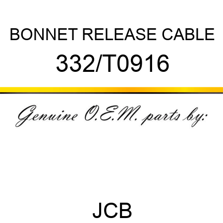 BONNET RELEASE CABLE 332/T0916