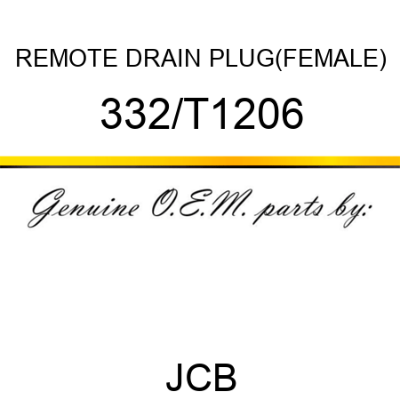 REMOTE DRAIN PLUG(FEMALE) 332/T1206