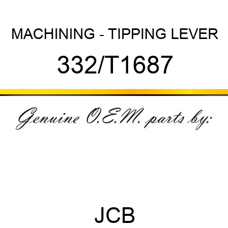 MACHINING - TIPPING LEVER 332/T1687