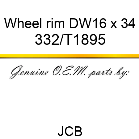 Wheel, rim DW16 x 34 332/T1895